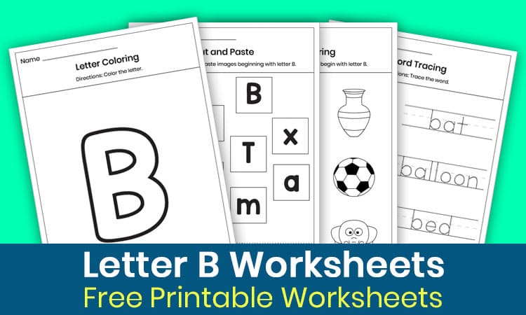 Free Letter B Worksheets for Kindergarten