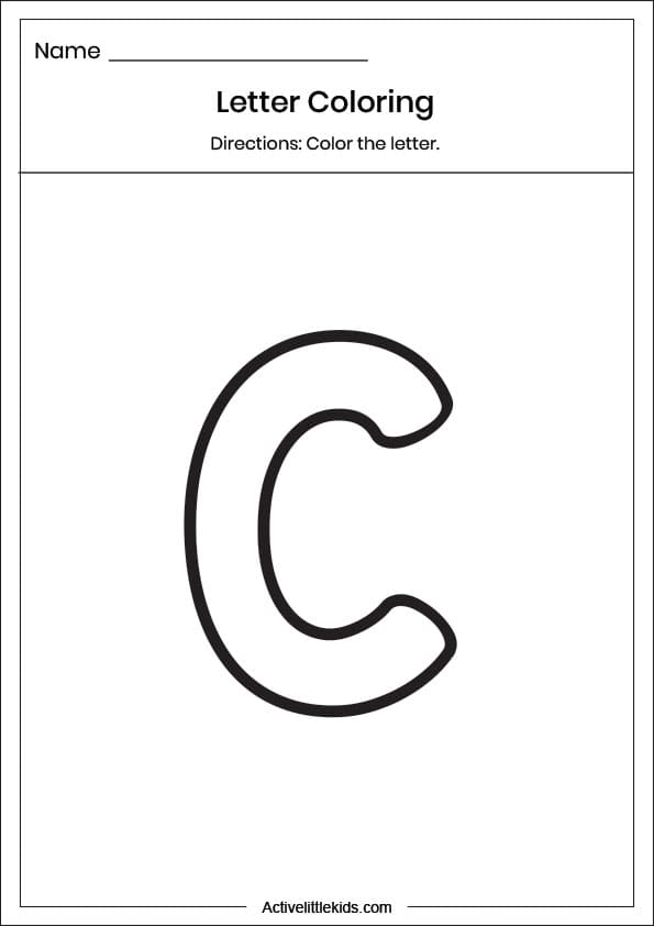 letter c coloring worksheet