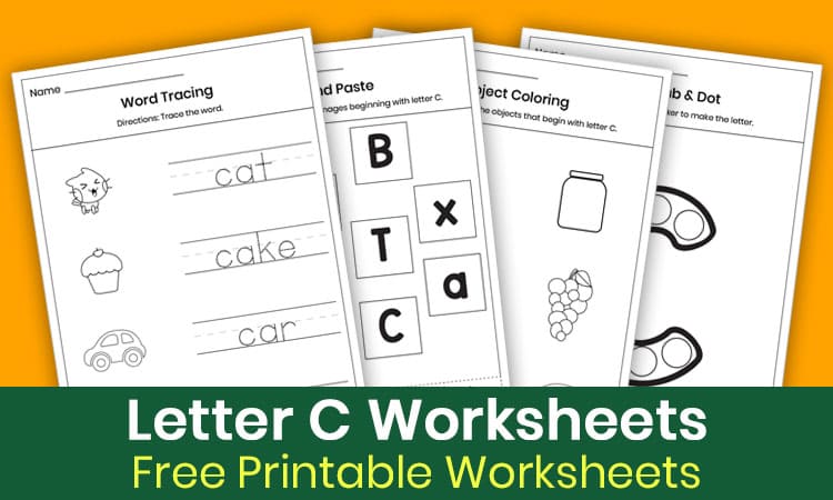 Free Letter C Worksheets for Kindergarten