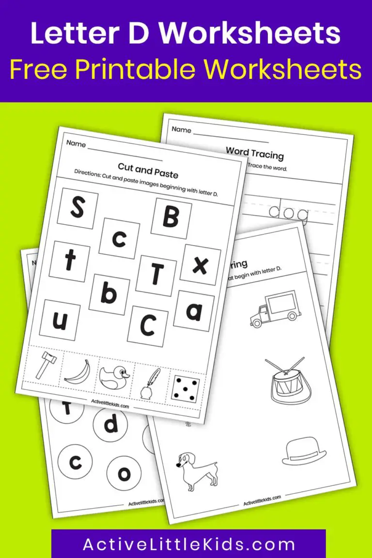 Free Letter D Worksheets for Kindergarten - Active Little Kids