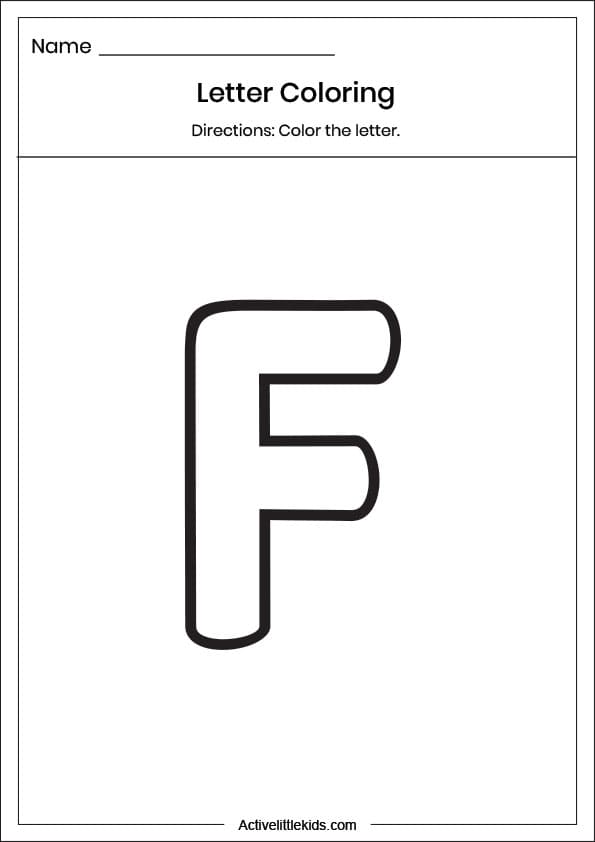 letter f coloring worksheet