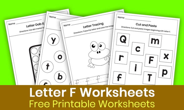 Free Letter F Worksheets for Kindergarten