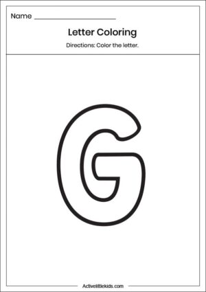 Free Letter G Worksheets for Kindergarten - Active Little Kids