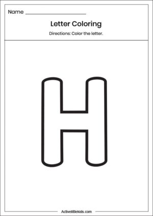 Free Letter H Worksheets for Kindergarten - Active Little Kids