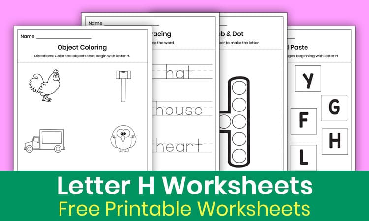 Free Letter H Worksheets for Kindergarten