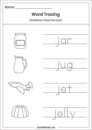 Free Letter J Worksheets for Kindergarten - Active Little Kids