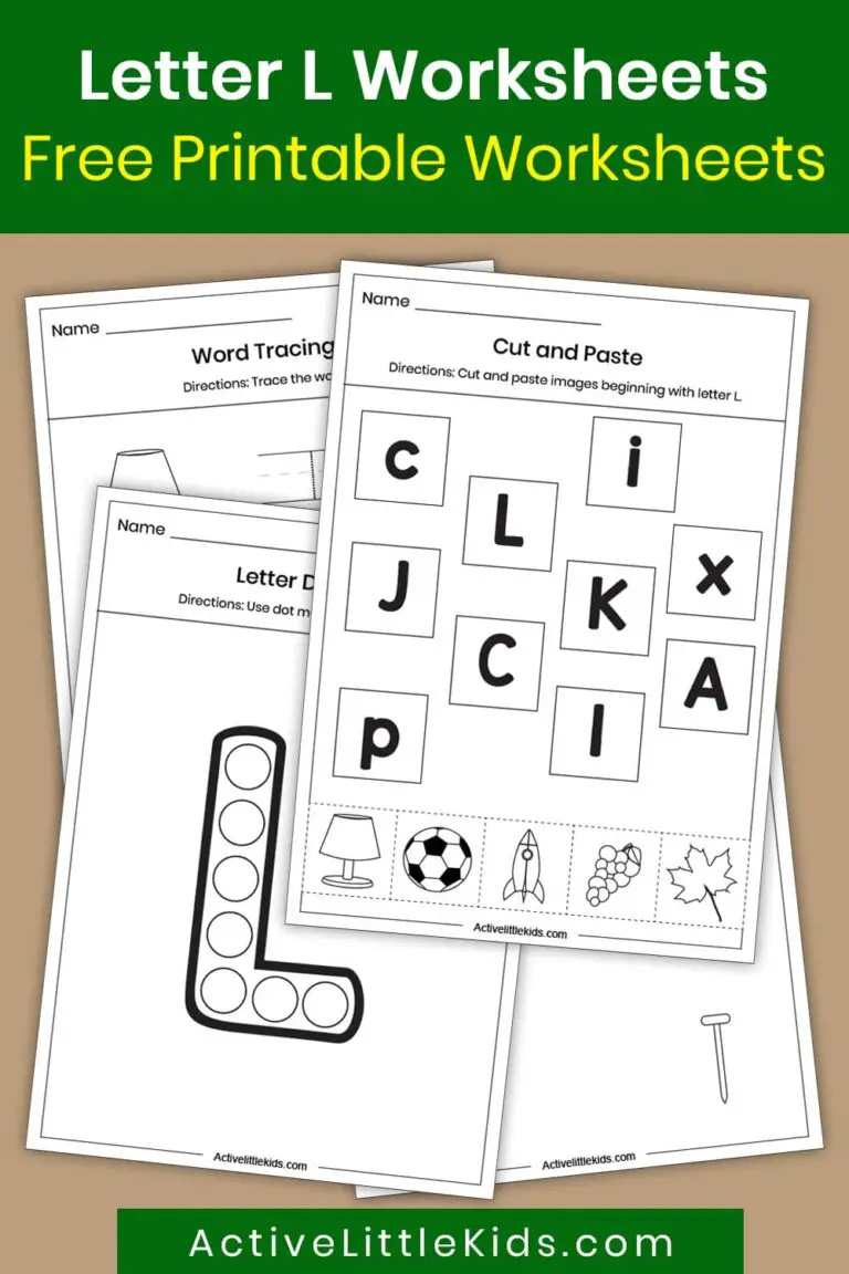 Free Letter L Worksheets for Kindergarten - Active Little Kids