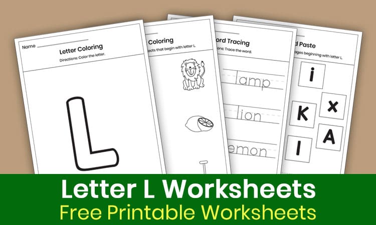 Free Letter L Worksheets for Kindergarten