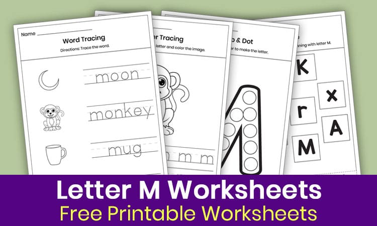 Free Letter M Worksheets for Kindergarten
