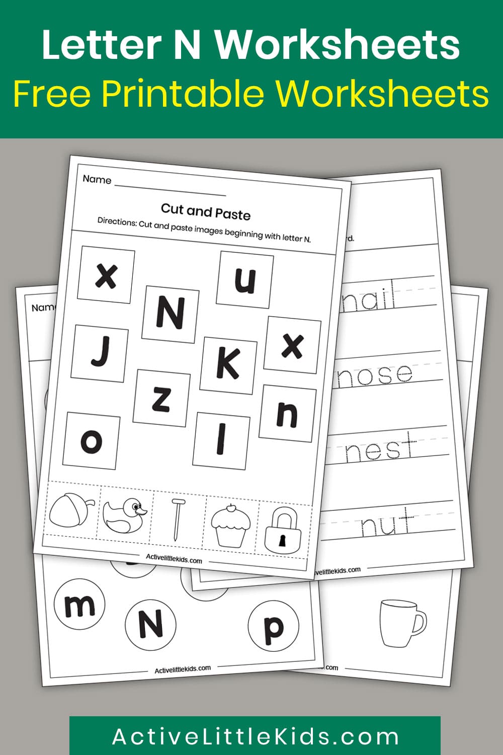 Free Letter N Worksheets for Kindergarten - Active Little Kids