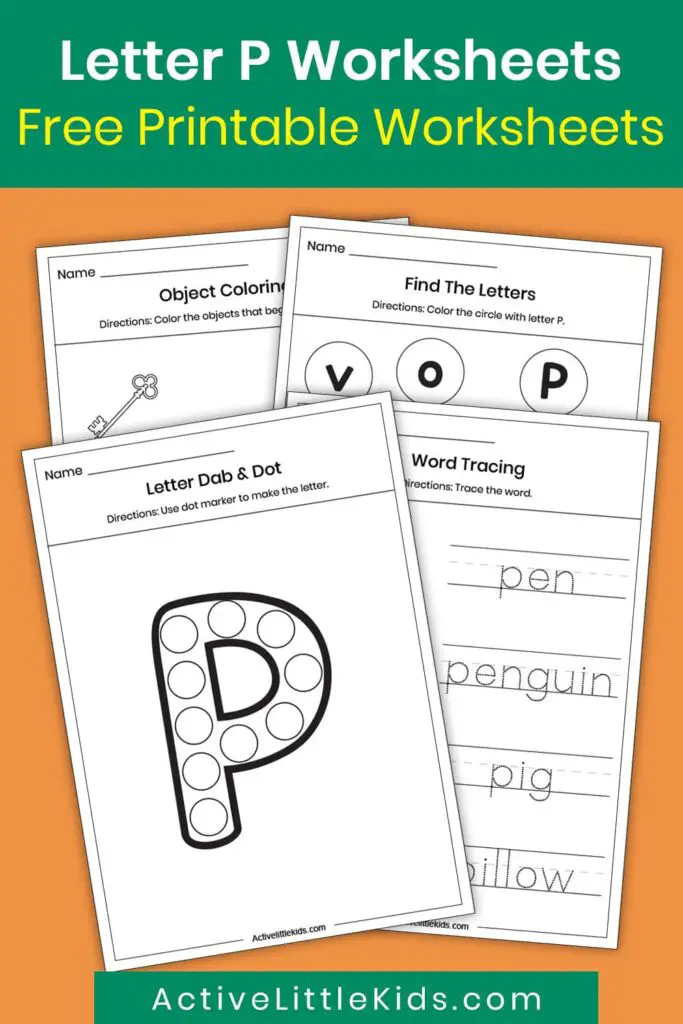 letter p worksheets pin