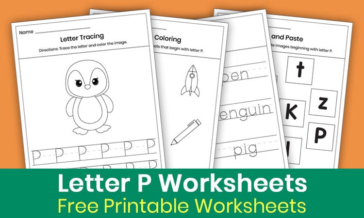 Free Letter P Worksheets for Kindergarten