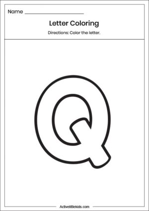 Free Letter Q Worksheets for Kindergarten - Active Little Kids