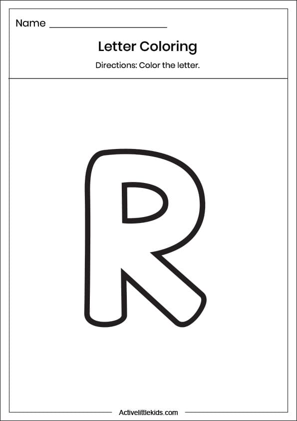 letter r coloring worksheet
