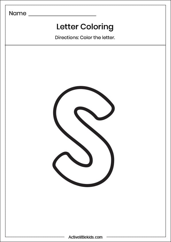 letter s coloring worksheet