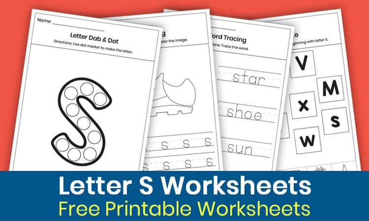 Free Letter S Worksheets for Kindergarten