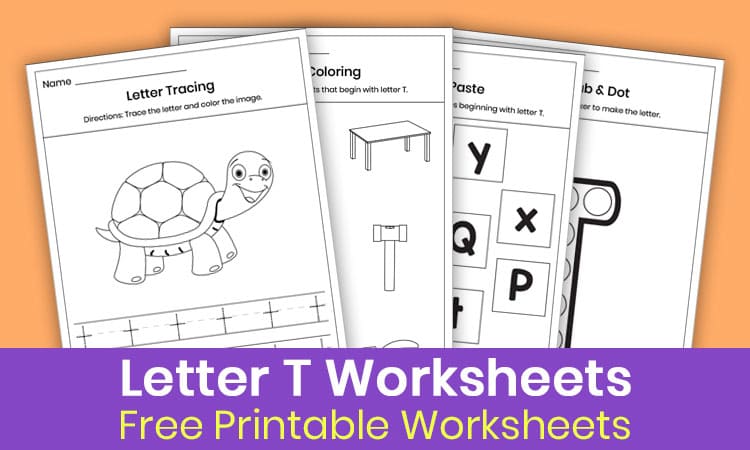 Free Letter T Worksheets for Kindergarten