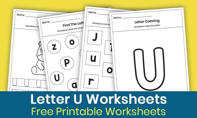Free Letter U Worksheets for Kindergarten