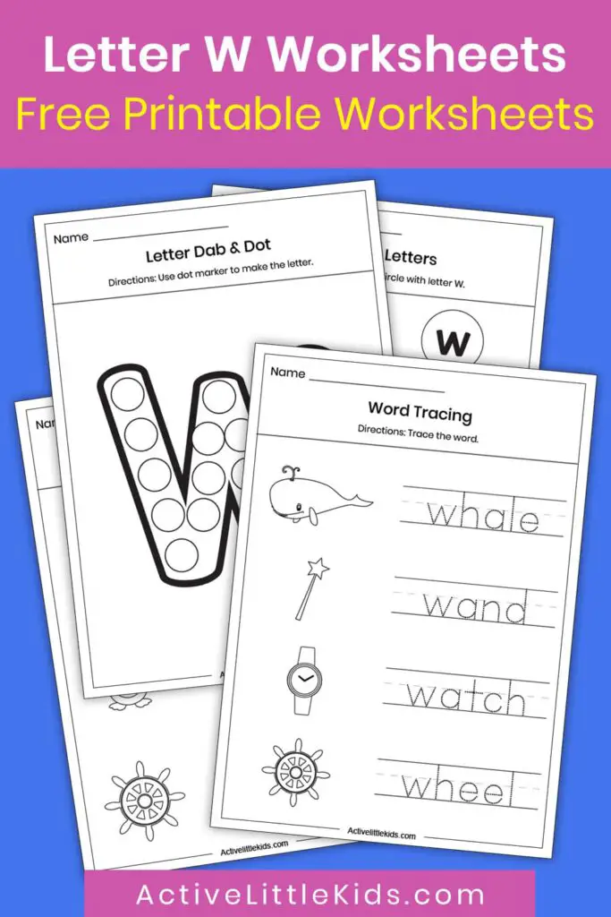 letter w worksheets pin