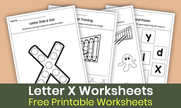 Free Letter X Worksheets for Kindergarten
