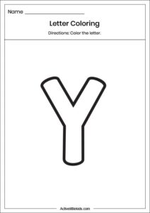 Free Letter Y Worksheets for Kindergarten - Active Little Kids