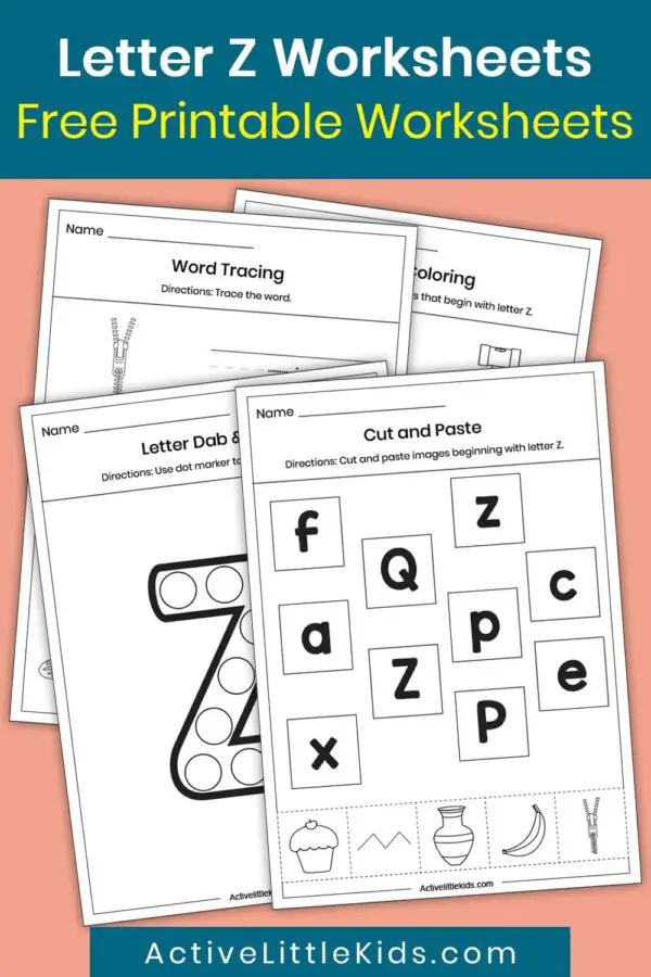 Free Letter Z Worksheets For Kindergarten - Active Little Kids