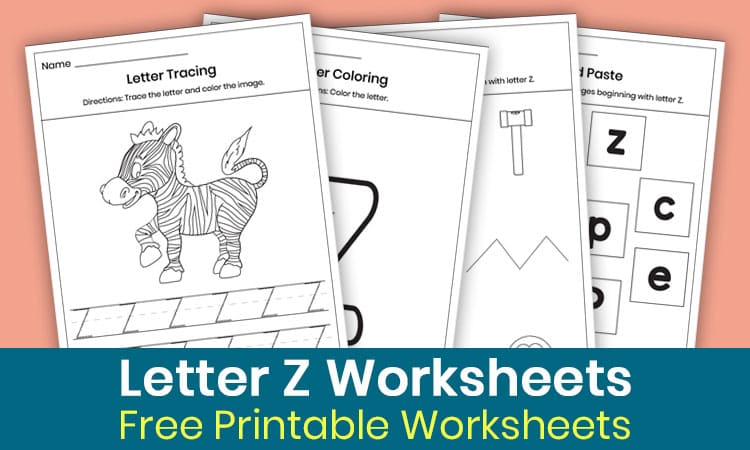 Free Letter Z Worksheets for Kindergarten