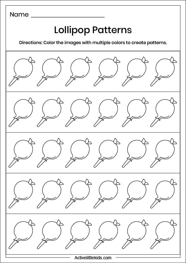 lollipop pattern worksheet