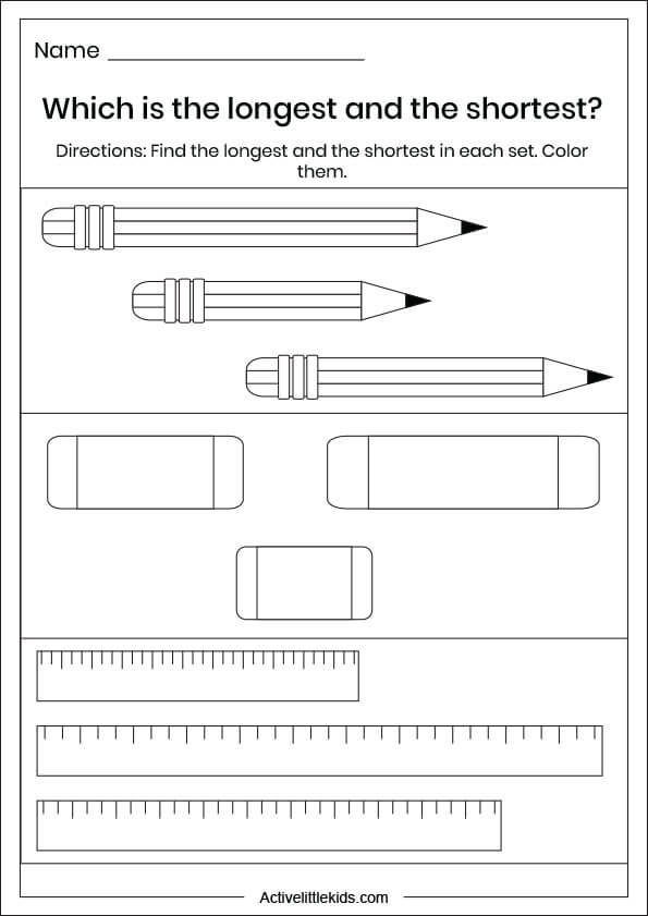 long and short worksheet 2