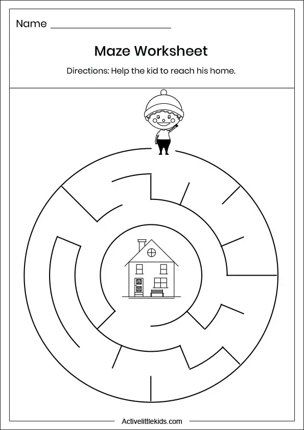 lost boy maze worksheet