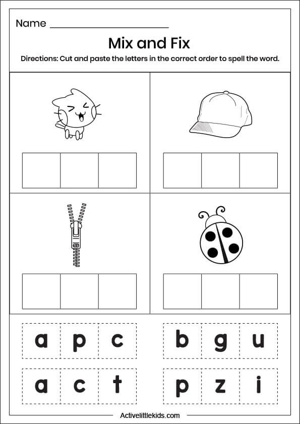 mix and fix worksheet