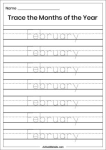 Months of the Year Worksheets - Active Little Kids