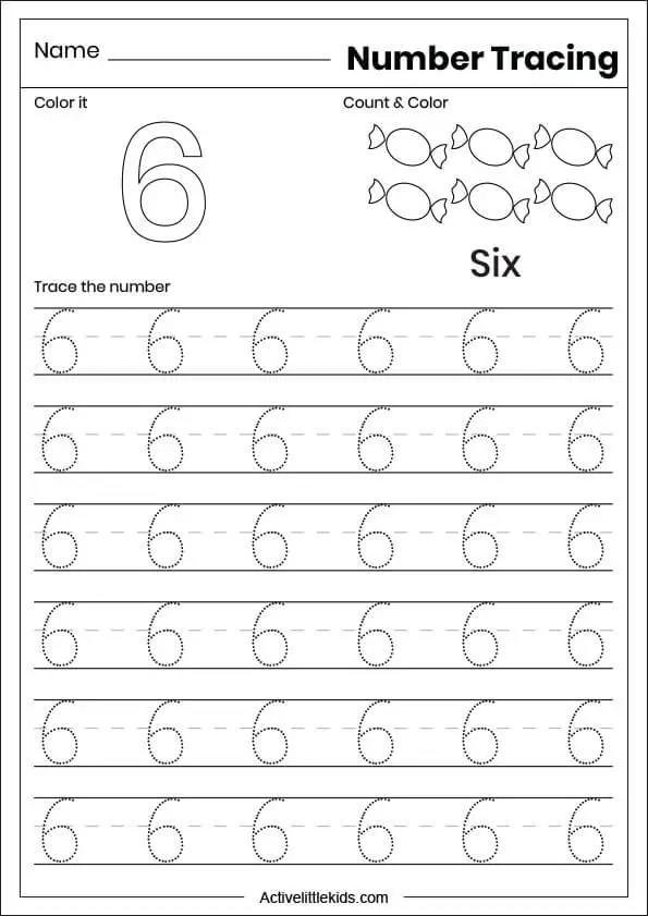 number tracing worksheet