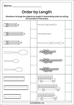 Free Kindergarten Measurement Worksheets - Active Little Kids