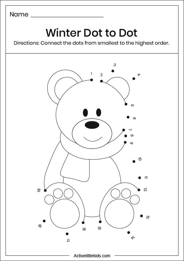polar bear dot to dot worksheet