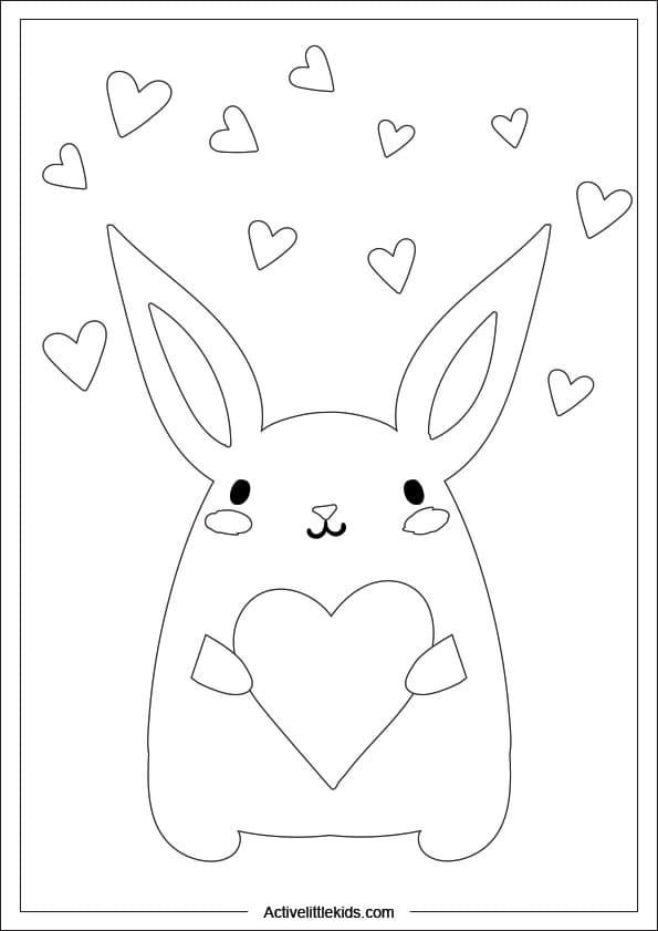 rabbit heart coloring page