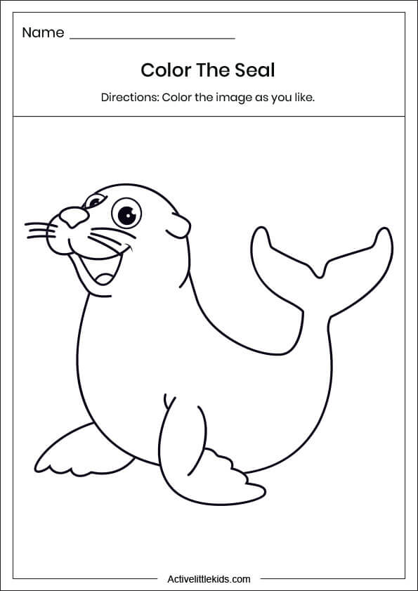 seal coloring worksheet