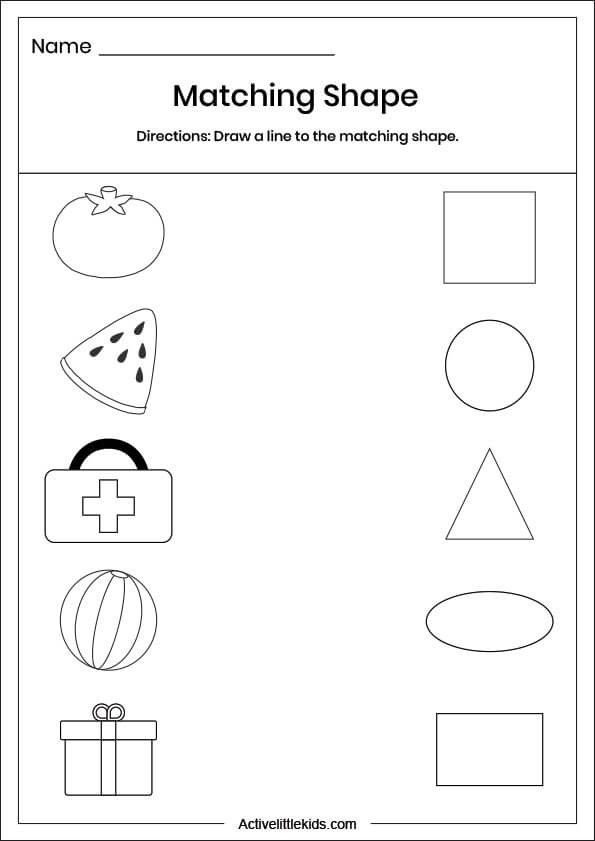 shape matching worksheet