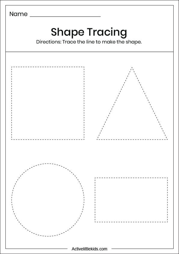 shape tracing worksheet