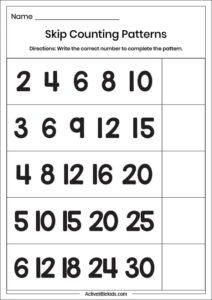 Free Kindergarten Pattern Worksheets - Active Little Kids