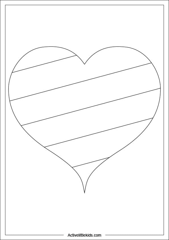 striped heart coloring page