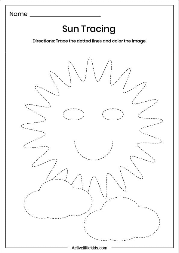 sun tracing worksheet