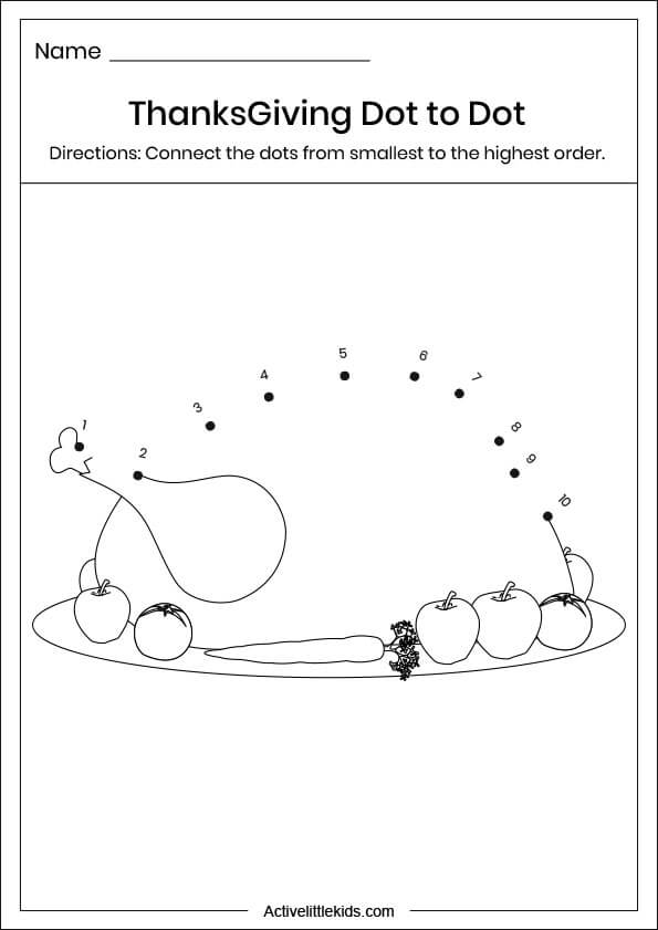 thanksgiving dot to dot worksheet