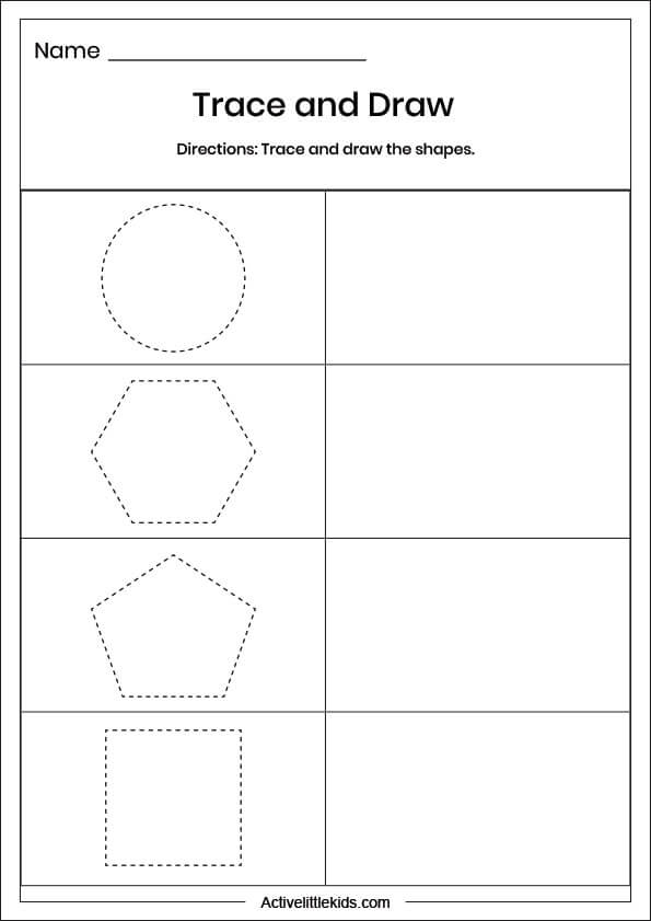 trace and draw shape worksheet