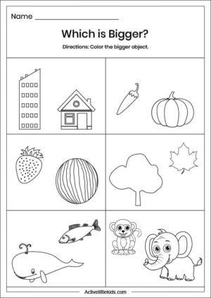 Free Kindergarten Measurement Worksheets - Active Little Kids