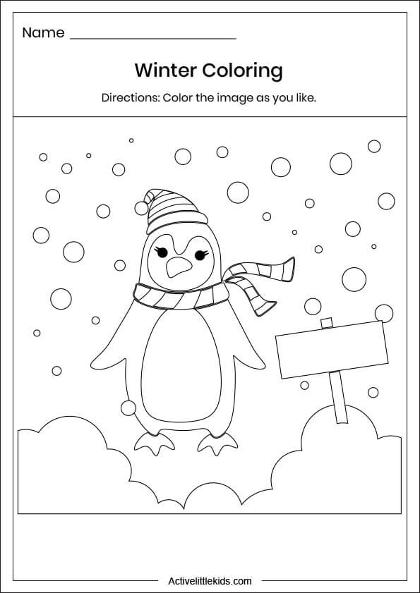 winter coloring worksheets 2